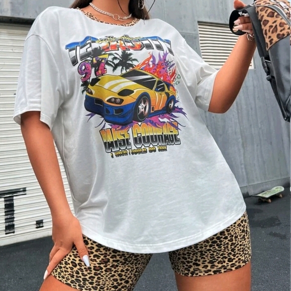 Race Car Leopard Print Shirt and Short Set Size 4XL NWT - Picture 4 of 5